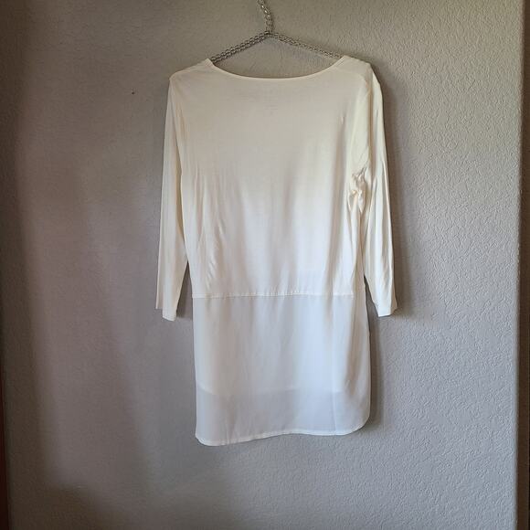 Chico’s Knit woven Envelope Top 3/4 Sleeve Soft Light Ivory Size 0 NWT Classic - Picture 6 of 7